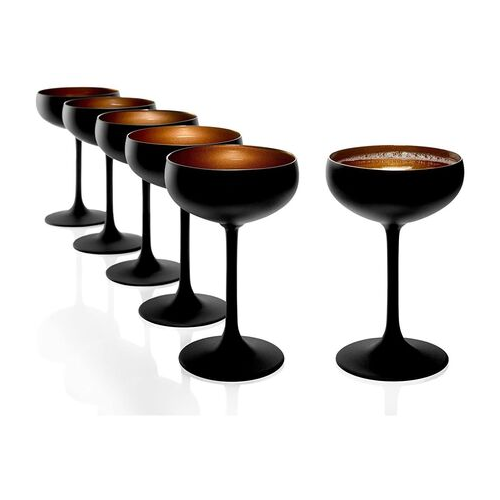 Набор бокалов для шампанского Elements (230 мл), 14.7х9.5 см, черный/бронзовый, 6 шт. 2730008EL098-6 Stolzle