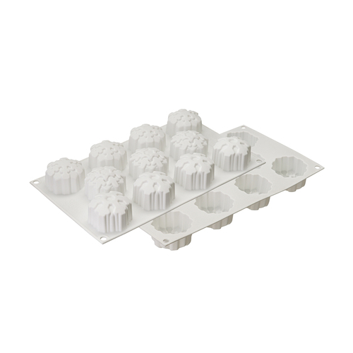 Форма для приготовления пирожных и конфет Snowflakes, 30.5х18х3.5 см, силиконовая 26.115.87.0065 Silikomart
