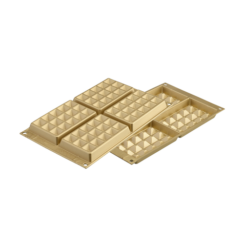 Форма для приготовления вафель Waffel Classic, 17.6х30х1.6 см, силиконовая, золотая 26.155.63.0065 Silikomart
