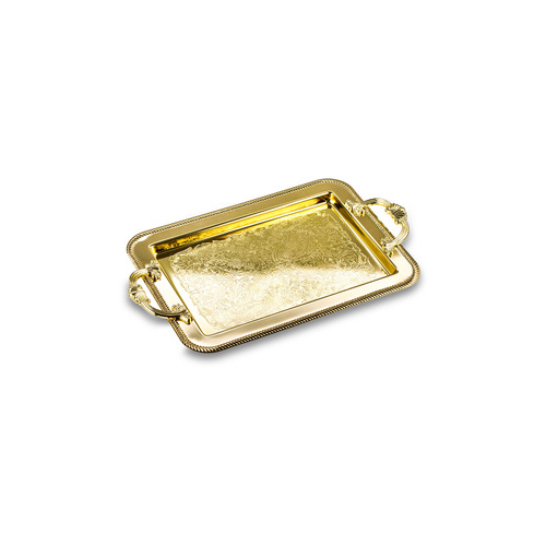 Поднос прямоугольный с ручками, 40х25 см, золотой цвет QA-4/86 Queen Anne