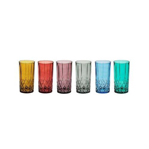 Набор стаканов для воды Brixton Color 6 цветов (350 мл), 6 шт. 991/99999/9/M1038/965-609 Crystal Bohemia