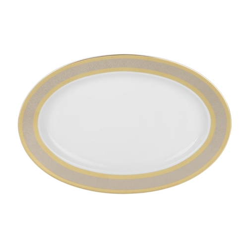Блюдо овальное Opal Широкий кант платина, золото, 24 см P1540904JQZ8400700 Thun