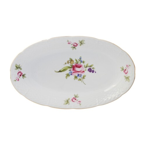 Блюдо овальное Menuet Мейсенский цветок Отводка золото, 21 см P1580901JQZ7032900 Thun
