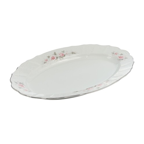 Блюдо овальное Bernadotte Бледные розы Отводка платина, 39 см P1750918JQZ5396021 Thun