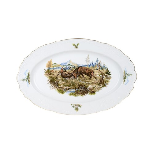 Блюдо овальное Bernadotte Охотничьи сюжеты, 39 см P1750918JQZU001011 Thun