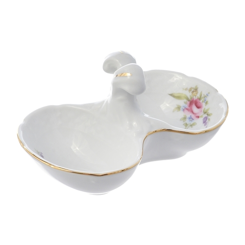 Солонка двойная Menuet Мейсенский цветок Отводка золото, 13 см P1621068JQZ7032900 Thun