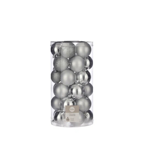 Набор пластиковых шаров, 6 см, 30 шт., серебро, в прозрачной упаковке 84715 House of Seasons