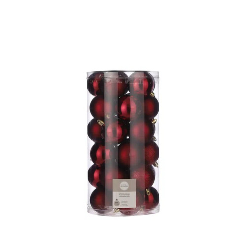 Набор пластиковых шаров, 6 см, 30 шт., бордовый, в прозрачной упаковке 84689 House of Seasons