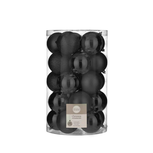 Набор пластиковых шаров, 8 см, 25 шт., черный, в прозрачной упаковке 86013 House of Seasons