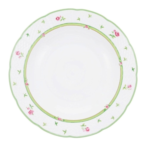 Тарелка глубокая Menuet Роза Зеленая отводка, 23 см, 6 шт P1580003JQZ8028900 Thun