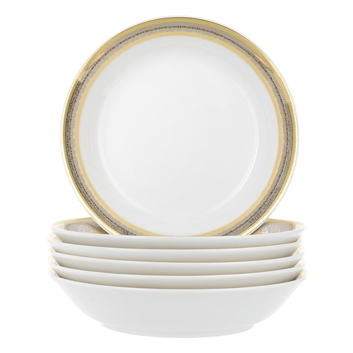 Тарелка для супа (coup-soup) Opal Широкий кант платина, золото, 19 см, 6 шт P1630133JQZ8400700 Thun