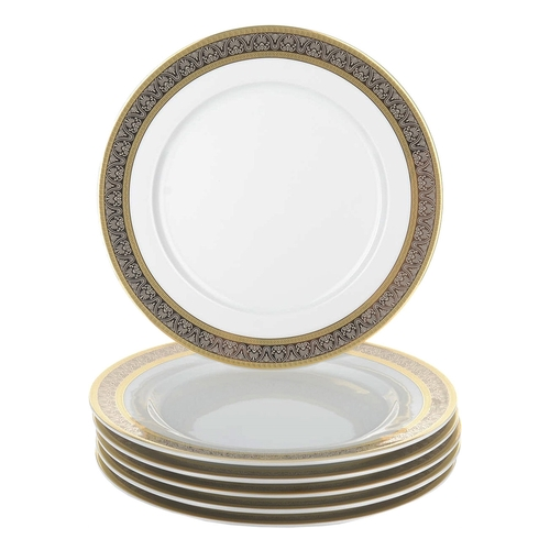 Тарелка Opal Широкий кант платина, золото, 25 см, 6 шт P1210045JQZ8400700 Thun