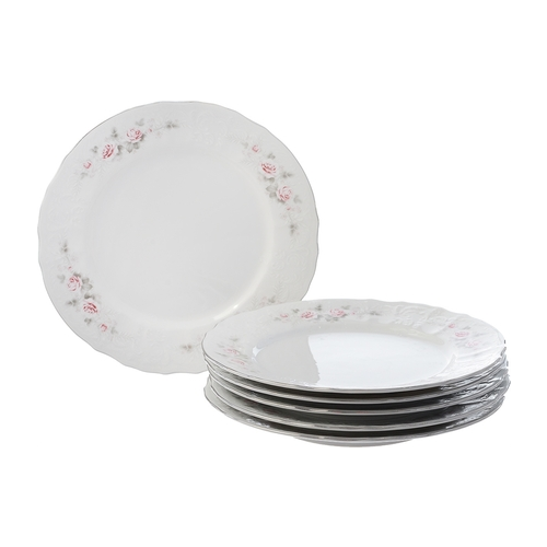 Тарелка Bernadotte Бледные розы Отводка платина, 25 см, 6 шт P1750045JQZ5396021 Thun