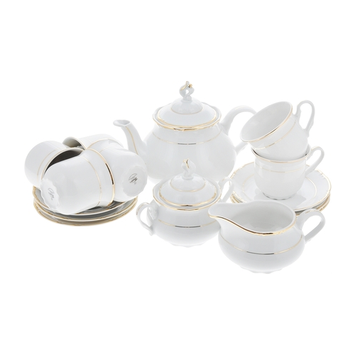 Чайный сервиз на 6 персон Constance Отводка золото, 15 пр. P1654301SQ17601100 Thun