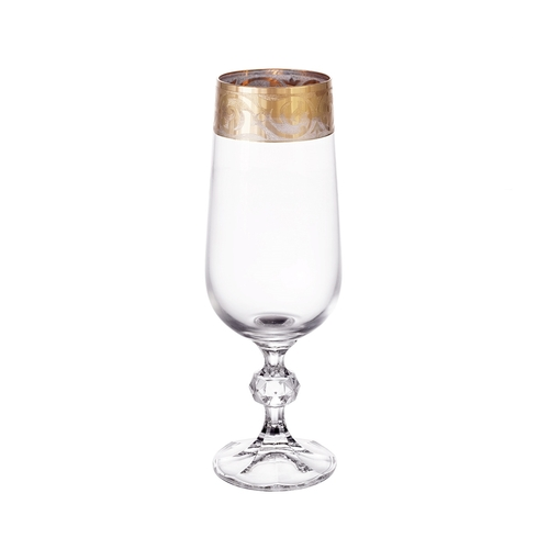 Набор фужеров для шампанского Клаудиа Золото (180 мл), 6 шт. 29668 Crystalite Bohemia