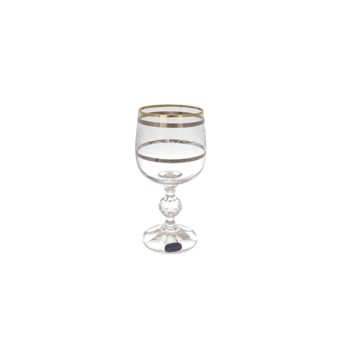 Набор бокалов для вина Клаудиа Платина с золотом (190 мл), 6 шт. 51153 Crystalite Bohemia