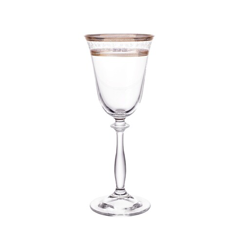 Набор бокалов для вина Angela Золотой лист (185 мл), 6 шт. 14919 Crystalite Bohemia
