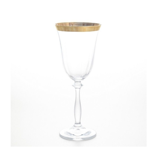 Набор бокалов для вина Angela Золотая полоса (250 мл), 6 шт. 30738 Crystalite Bohemia