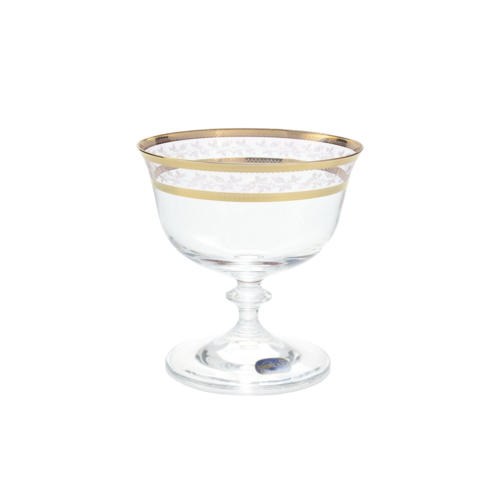 Набор креманок Angela Золотой Лист (105 мл), 12х9х9 см, 4 шт. 29664 Crystalite Bohemia