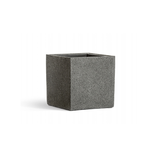 Кашпо Effectory Stone Куб, 40х40х40 см, темно-серый камень 41.3321-01-064-GR-40 Treez