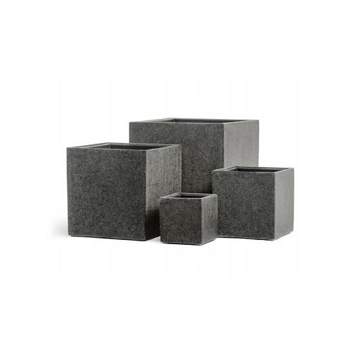 Кашпо Effectory Stone Куб, 50х50х50 см, темно-серый камень 41.3321-01-064-GR-50 Treez