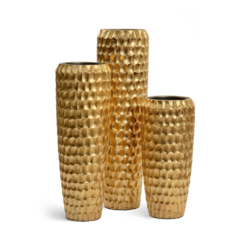 Кашпо Effectory Metal Высокий конус Design Cells, 97х34 см, сусальное золото 41.33-07-22-080-GLD-097 Treez
