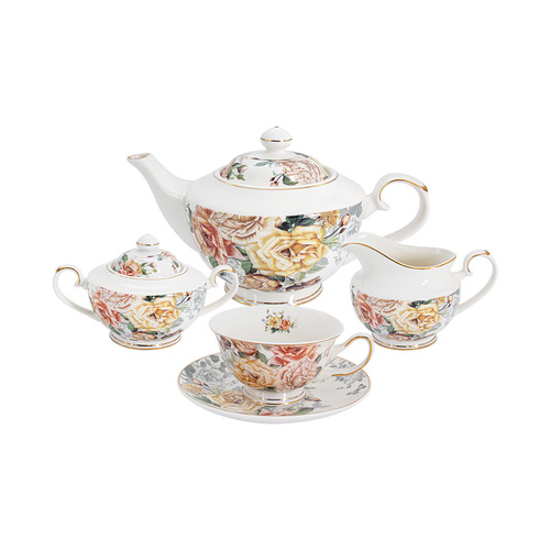 Чайный сервиз Розамунда, на 6 персон, 15 пр. AL-1725-W-15TS-P4 Anna Lafarg