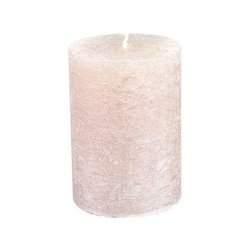 Свеча цилиндрическая Рустик, 10х7 см, жемчужный металлик LUZ411.1 Luz your senses