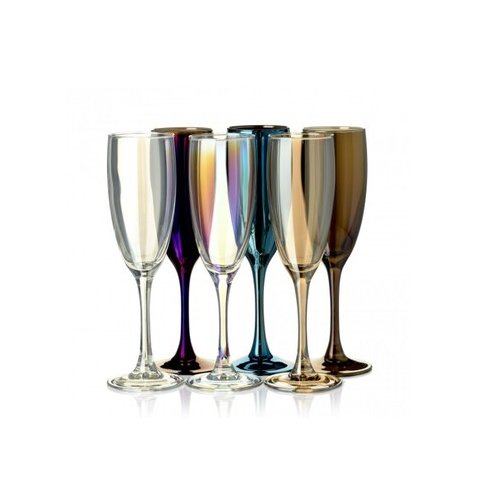 Набор бокалов для шампанского "Радуга микс" 170 мл, 6 шт RN1687u Glasstar