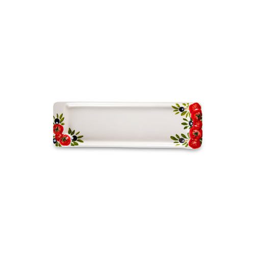 Блюдо прямоугольное Томаты и оливки, 30х10 см EDW-1040P Edelweiss