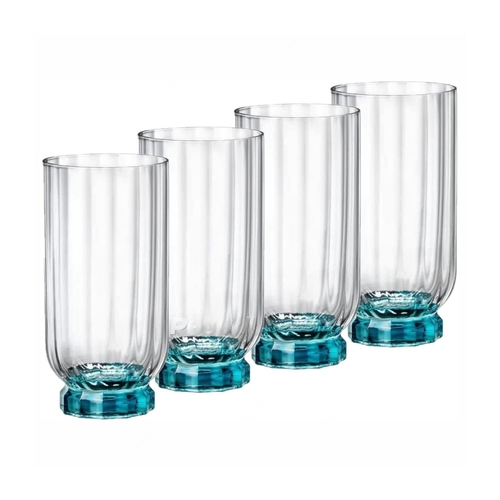 Набор стаканов высоких Florian Lucent Blue (430 мл), 4 шт. 199422GSU021990 Bormioli Rocco