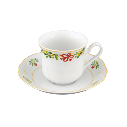 Чашка высокая с блюдцем Мэри-Энн Шишки (200 мл) 03120415-2571 Leander