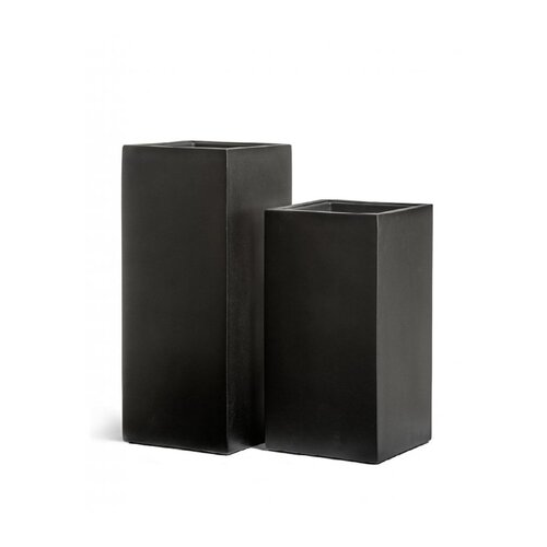 Кашпо Effectory Black Stone Высокий куб, 60х31х31 см, антрацит 41.33-12-22-086-BLCK-060 Treez