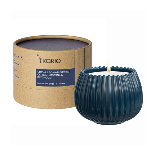 Свеча ароматическая Edge Cypress, Jasmine & Patchouli, синяя TK23-ARO0009 Tkano