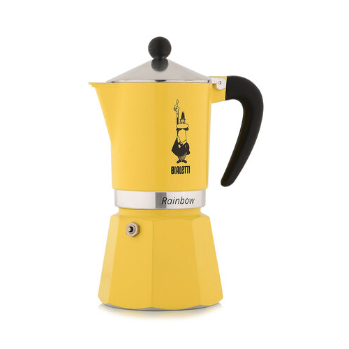 Гейзерная кофеварка Rainbow, на 6 чашек, желтая 0004983/NP Bialetti
