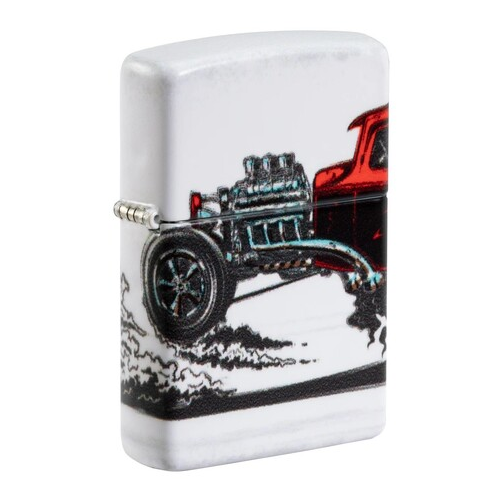 Зажигалка Hot Rod Design с покрытием 540 Matte, 38x13x57 мм, белая матовая 48660 ZIPPO