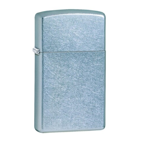 Зажигалка Slim с покрытием Street Chrome, 29x10x60 мм, серебристая матовая 1607 ZIPPO