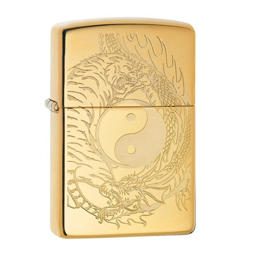 Зажигалка Classic с покрытием High Polish Brass, 38x13x57 мм, золотистая 49024 ZIPPO