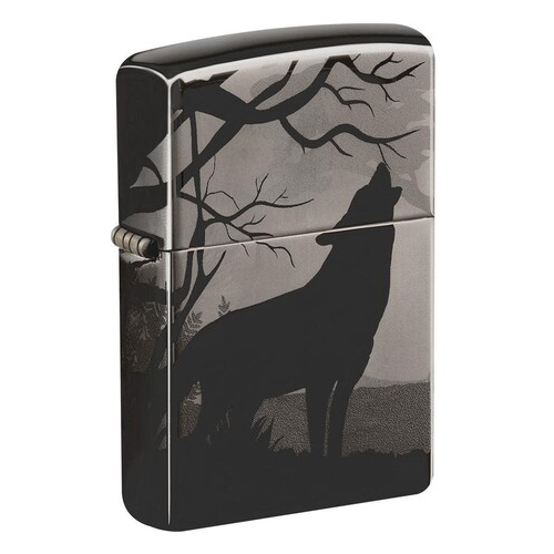 Зажигалка Classic с покрытием Black Ice, 38x13x57 мм, черная глянцевая 49188 ZIPPO