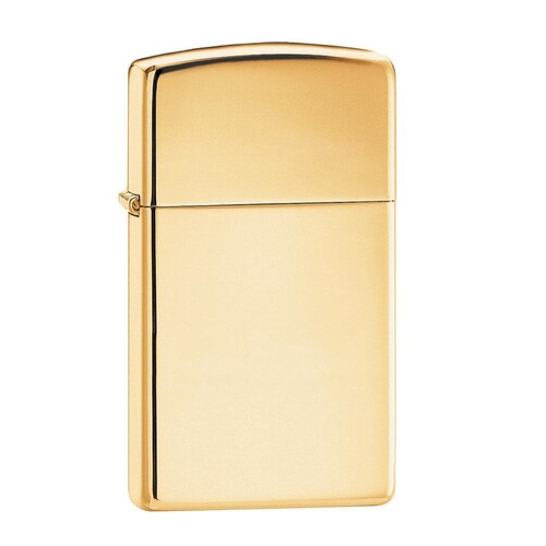 Зажигалка Slim с покрытием High Polish Brass, 29x10x60 мм, золотистая 1654B ZIPPO