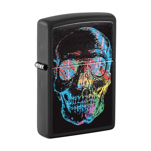 Зажигалка Skull Design с покрытием Black Matte, 38x13x57 мм, черная 28042 ZIPPO