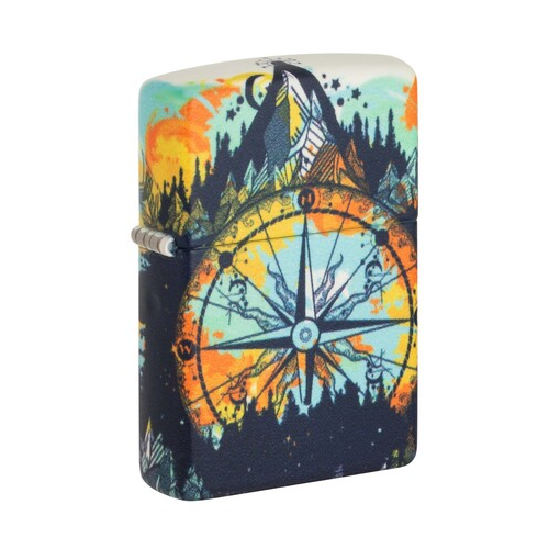 Зажигалка Compass с покрытием Glow In The Dark Green, 38x13x57 мм, разноцветная 49805 ZIPPO