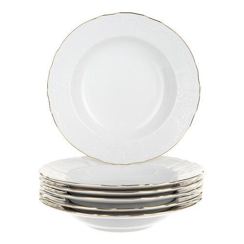 Набор глубоких тарелок Белый узор, 23 см, 6 шт. 06966 Bernadotte