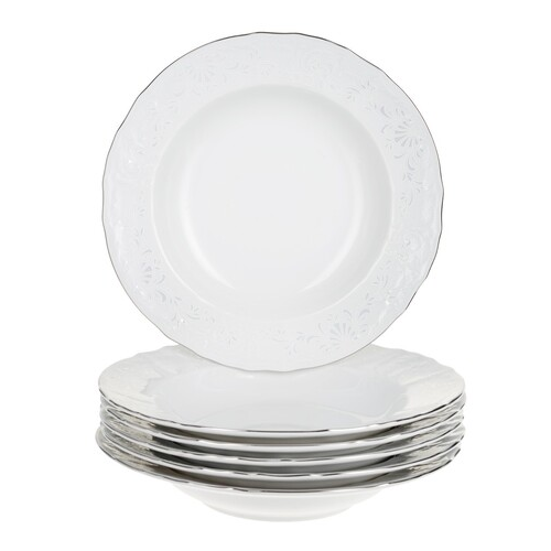 Набор глубоких тарелок Платиновый узор, 23 см, 6 шт. 06967 Bernadotte