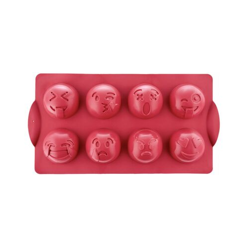 Форма силиконовая для выпечки на 8 ячеек Emoji, 33х17.5х3 см, красная W27331703 Walmer