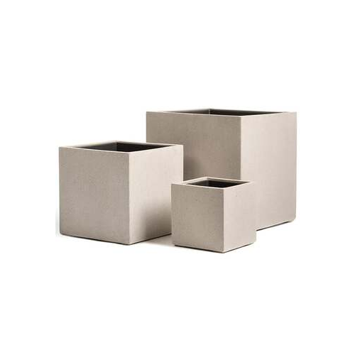 Кашпо Treez Effectory Beton Куб, 50х50х50 см, белый песок 41.3317-02-005-BE-50 Treez