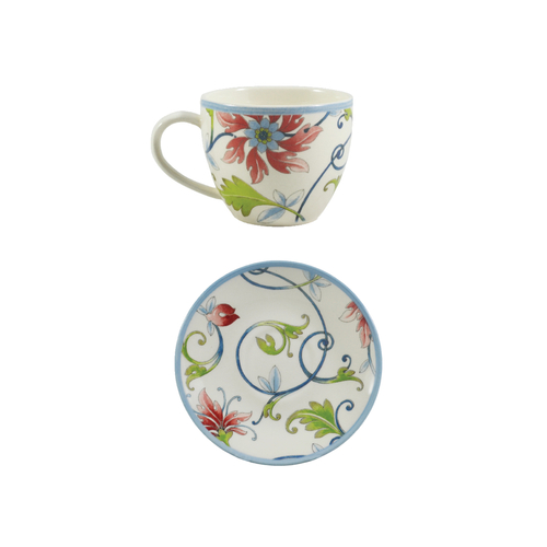 Чашка чайная с блюдцем Botanical Spiral (250 мл) GR04_250TS Grace By Tudor