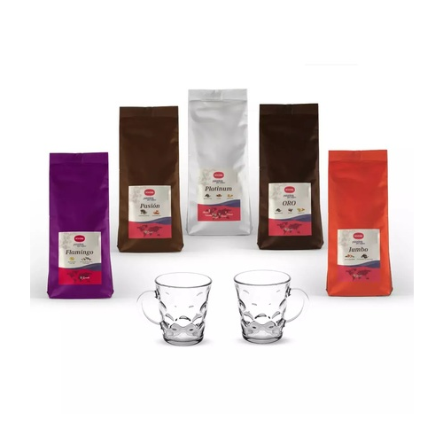 Кофе в зернах «Premium Collection» promo pack (5 x 250 г) + 2 кружки SET MIX2 250 Nivona