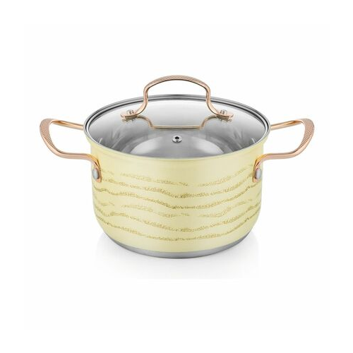 Кастрюля с крышкой Sandy (2 л), 18х11.5 см, бежевая W11231811 Walmer