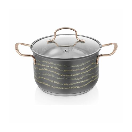 Кастрюля с крышкой Sandy (3 л), 20х12.5 см, серая W11232012 Walmer